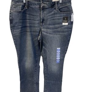 St John’s Bay Women’s Secretly Slender Straight Jeans High Rise Blue Sz 18WS NWT